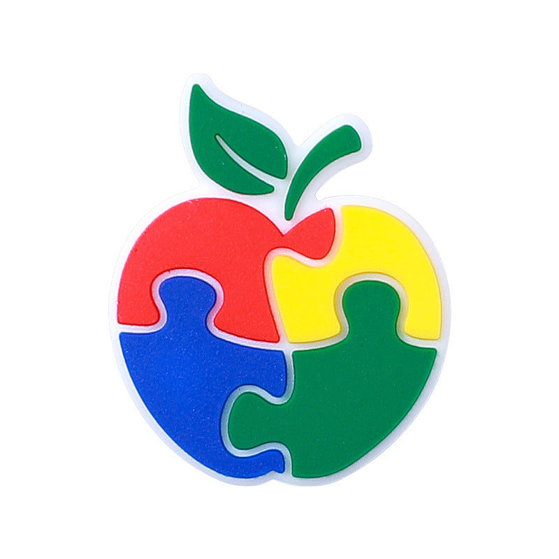 Wholesale 20PCS/PACK Rainbow Puzzle Silicone Beads